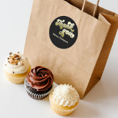 Afstudeerfeest gunst Bedankt Black & Ronde Sticker