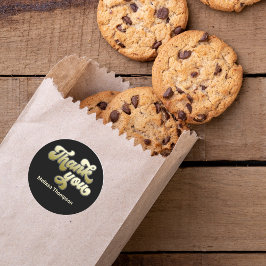 Afstudeerfeest gunst Bedankt Black & Ronde Sticker