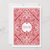 Afstudeerfeest Harten Spelen Kaart Vegas Uitnodige (Achterkant)