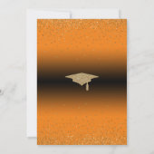 Afstudeerfeest Helder Sinaasappel Ombre Confetti Kaart (Achterkant)