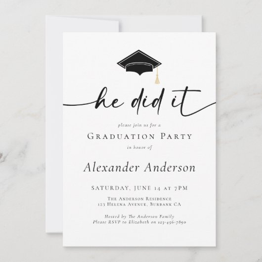 Afstudeerfeest hij deed het foto kaart (Voorkant)