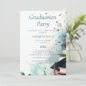 Afstudeerfeest I Waterverf 2 Kaart (Staand voorkant)