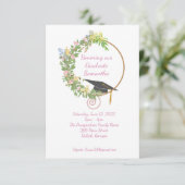 Afstudeerfeest in de tuin, in het roze kaart (Staand voorkant)