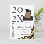 Afstudeerfeest  kaart (Staand voorkant)