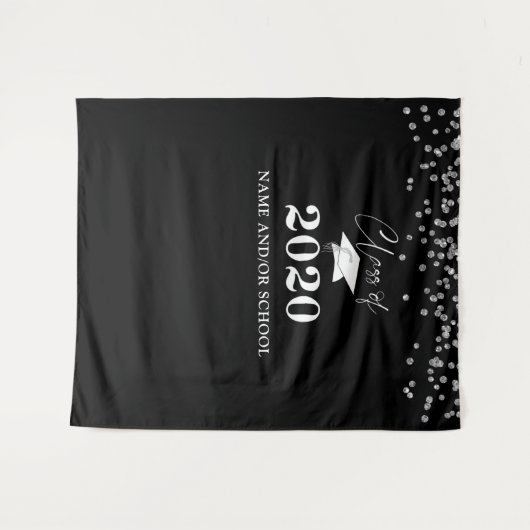 Afstudeerfeest KLAS VAN 2020 Confetti Foto Achterg Wandkleed (Voorkant (horizontaal))