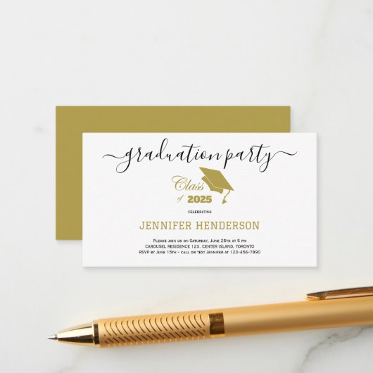 Afstudeerfeest Klasse van 2025 Informatiekaartje (Voorkant / Achterkant in situ)