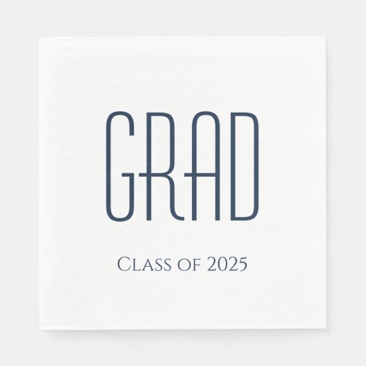 Afstudeerfeest Klasse van 2025 Minimalist Servet (Voorkant)