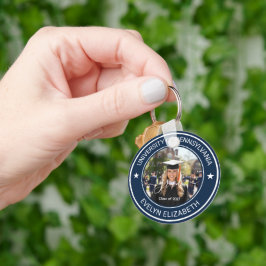 Afstudeerfeest Klassieke Stijl Navy Sleutelhanger