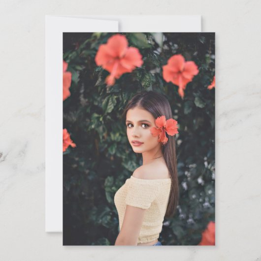 Afstudeerfeest Luau Ananas Tropisch met foto Kaart (Achterkant)