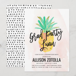 Afstudeerfeest Luau Tropical Pineapple Party Kaart