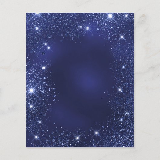 Afstudeerfeest marine blauw glitter 2025 uitnodigi (Achterkant)