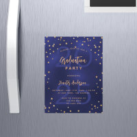 Afstudeerfeest marine blauw jaar gouden sterren lu