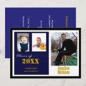 Afstudeerfeest Marine Fotouitnodiging Kaart (Voorkant / Achterkant)