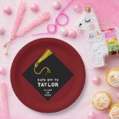 Afstudeerfeest Maroon 2025 Papieren Bordje (Feest)