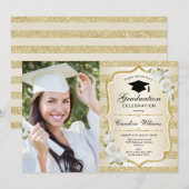 Afstudeerfeest met foto - Goud Kaart (Voorkant / Achterkant)