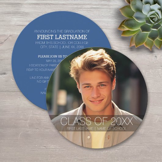 Afstudeerfeest met foto kan van kleur veranderen kaart