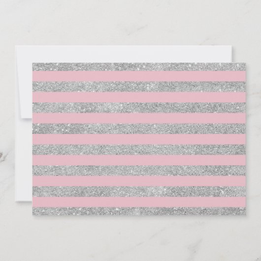 Afstudeerfeest met foto - roze zilver kaart (Achterkant)