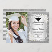 Afstudeerfeest met foto - Zilver Kaart (Voorkant / Achterkant)