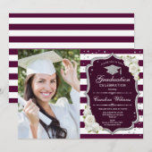 Afstudeerfeest met foto - Zilveren Bourgogne Kaart (Voorkant / Achterkant)