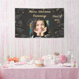 Afstudeerfeest met Hoed en Confetti Spandoek