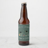 Afstudeerfeest met pet en cocktail bier etiket (Voorkant)