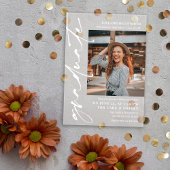 Afstudeerfeest met witte handtekening-script acryl uitnodigingen