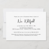 Afstudeerfeest met witte minimalistische fotocolla kaart (Achterkant)