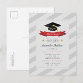 Afstudeerfeest Modern 2025 Afstudeerder Uitnodiging Briefkaart (Voorkant / Achterkant)