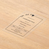 Afstudeerfeest modern minimalistisch Ze heeft het Acryl Uitnodigingen (Laagn)