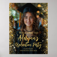 Afstudeerfeest moderne foto welkom teken