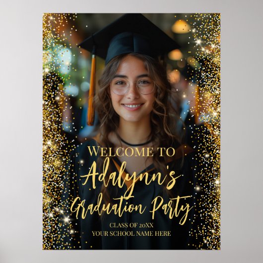 Afstudeerfeest moderne foto welkom teken poster (Voorkant)