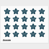 Afstudeerfeest Navy Blue en White Star Flowers Ster Sticker (Vel)