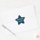 Afstudeerfeest Navy Blue en White Star Flowers Ster Sticker (Envelop)
