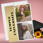 Afstudeerfeest Nodig Elegant Goud Custom Photo uit Feestdagenkaart