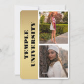 Afstudeerfeest Nodig Elegant Goud Custom Photo uit Feestdagenkaart (Achterkant)