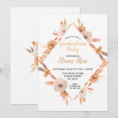 Afstudeerfeest  Nodig Herfst Herfst Auburn Kaart (Voorkant / Achterkant)