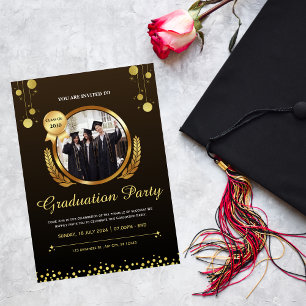 Afstudeerfeest nodigt bewoording uit - afstuderen kaart