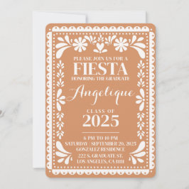 Afstudeerfeest Papel Picado Mexicaanse Fiesta 2025 Kaart