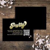 Afstudeerfeest QR Code Goud Moderne Typografie Informatiekaartje
