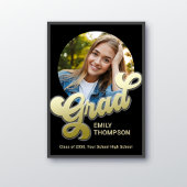 Afstudeerfeest Retro Gold Custom Foto Poster