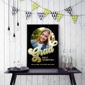 Afstudeerfeest Retro Gold Custom Foto Poster