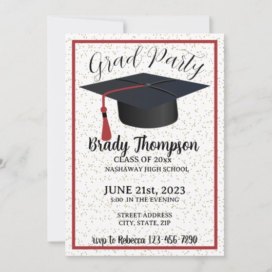 AFSTUDEERFEEST - RODE schoolkleuren - 2 foto's Kaart (Voorkant)