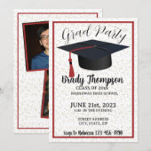 AFSTUDEERFEEST - RODE schoolkleuren - 2 foto's Kaart (Voorkant / Achterkant)