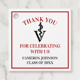 Afstudeerfeest Rode Zwarte Veterinaire School Bedankjes Labels