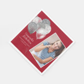 Afstudeerfeest Rood Zilver Glitter Ballonnen Foto Servet (Hoek)