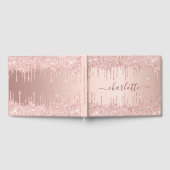 Afstudeerfeest roos gouden roze druppels naam gastenboek (Volledig)