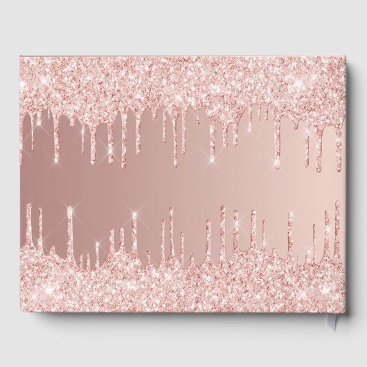 Afstudeerfeest roos gouden roze druppels naam gastenboek (Achterkant)