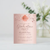 Afstudeerfeest roos gouden topper sterren 2025 briefkaart (Staand voorkant)