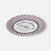 Afstudeerfeest roze en zwart papieren bordje (Gekanteld)