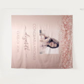 Afstudeerfeest roze goud blozen roze foto wandkleed (Voorkant (horizontaal))